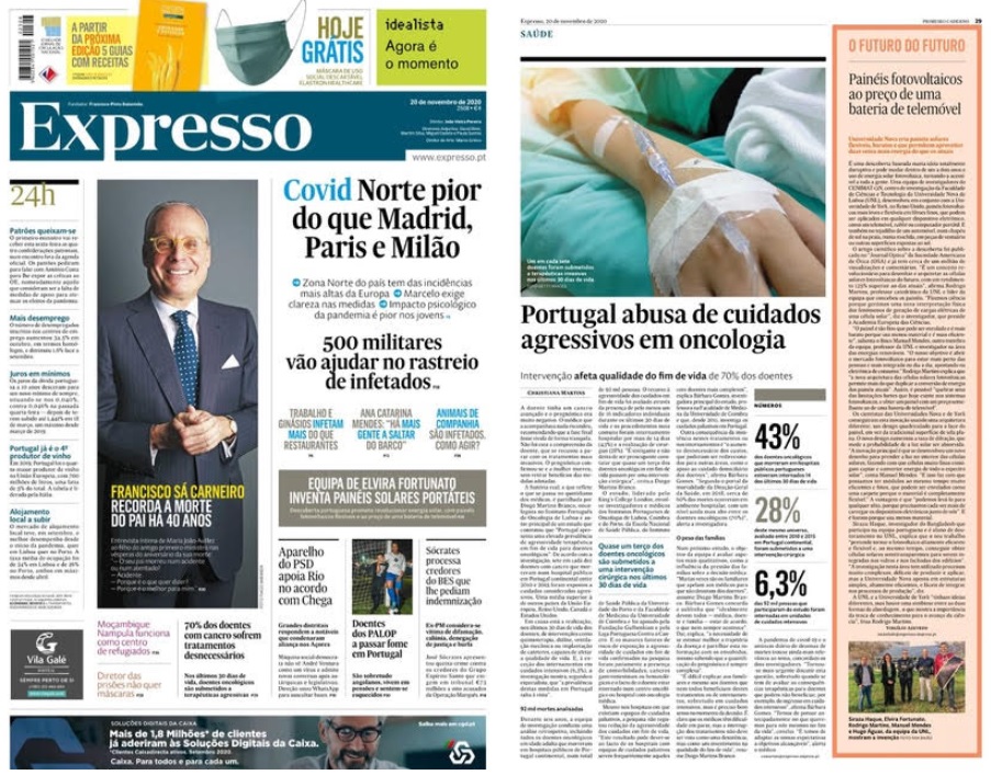 Notícia Expresso "Equipa de Elvira Fortunato inventa Painéis Solares portáteis"