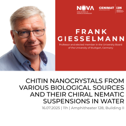 Professor Frank Giesselmann | July, 16th, 11h | Chitin Nanocrystals from Various Biological Sources and their Chiral Nematic Suspensions in Water